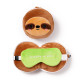 Sloth Relaxeazzz Plush Round Travel Pillow &amp; Eye Mask Set