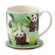 Porcelain Mug &amp; Coaster Set - Panda Kingdom