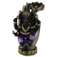 Decorative Purple, Gold &amp; Black Ganesh - Lotus Tea Light Holder