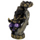 Decorative Purple, Gold &amp; Black Ganesh - Lotus Tea Light Holder