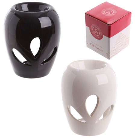 Simple Black High Gloss Bulb Shaped Ceramic Oil Burner