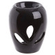 Simple Black High Gloss Bulb Shaped Ceramic Oil Burner