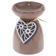 Ceramic Oil Burner - Wooden Heart Motif