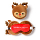 Christmas Reindeer Relaxeazzz Plush Round Travel Pillow &amp; Eye Mask Set