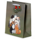 Christmas Gift Bag Large - Kim Haskins Christmas Mistletoe Cats