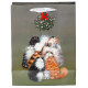 Christmas Gift Bag Large - Kim Haskins Christmas Mistletoe Cats