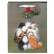 Christmas Gift Bag Large - Kim Haskins Christmas Mistletoe Cats