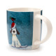 Christmas Porcelain Mug - Jan Pashley Christmas Dog &amp; Robin