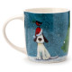 Christmas Porcelain Mug - Jan Pashley Christmas Dog &amp; Robin