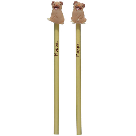 Pencil with PVC Topper - Mopps Pug