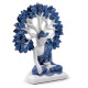 Decorative White &amp; Blue Thai Buddha - Tree of Life