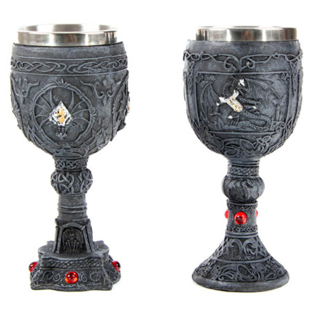 Decorative Celtic Stone Effect Dragon Goblet (Bulk Packaging)