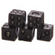 Set of 5 Black Skull Dice