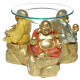 Resin Oil &amp; Wax Burner - Lucky Glitter Laughing Chinese Buddha