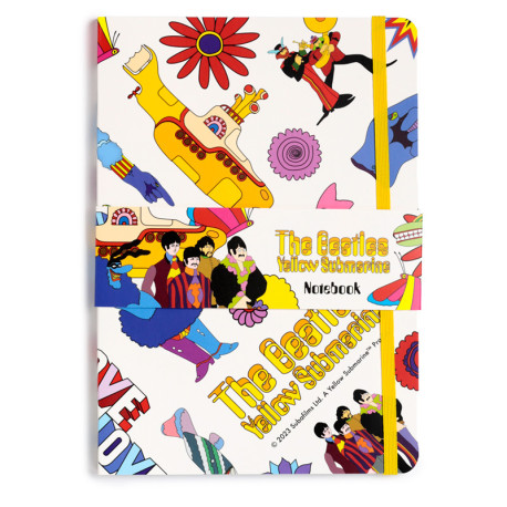 Recycled Paper A5 Lined Notebook - The Beatles Yellow Submarine White