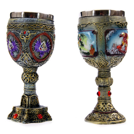 Decorative Celtic Painted Effect Dragon Goblet (Bulk Packaging)