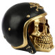 Fantasy Biker Helmet Gold Punk Skull Ornament