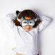 Raccoon Relaxeazzz Plush Round Travel Pillow &amp; Eye Mask Set