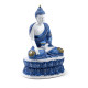 Decorative White &amp; Blue Thai Buddha - Lotus