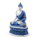 Decorative White &amp; Blue Thai Buddha - Lotus