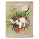 Gift Bag (Large) - Kim Haskins Floral Cat in Plant Pot Green