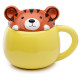 Peeping Lid Ceramic Lidded Animal Mug - Adoramals Tiger