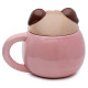 Peeping Lid Ceramic Lidded Animal Mug - Mopps Pug