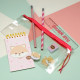 7 Piece Clear Pencil Case Stationery Set - Adoramals Shiba Inu Dog