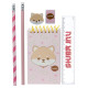 7 Piece Clear Pencil Case Stationery Set - Adoramals Shiba Inu Dog