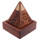 Decorative Sheehsam Wood Incense Cone Pyramid Box