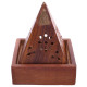 Decorative Sheehsam Wood Incense Cone Pyramid Box