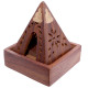 Decorative Sheehsam Wood Incense Cone Pyramid Box