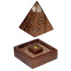 Sheesham Wood Pyramid Incense Cone Burner Box with Buddha &amp; Fretwork