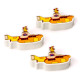 Eraser 3 Piece Set - The Beatles Yellow Submarine