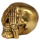 Fantasy See No Hear No Speak No Evil Set of 3 Gold Punk Skull Ornaments