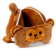 Monkey Relaxeazzz Plush Round Travel Pillow &amp; Eye Mask Set