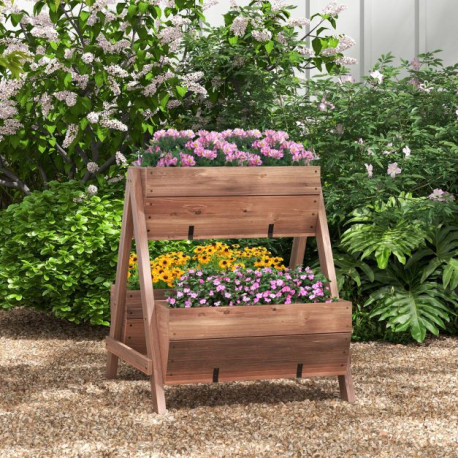 Vertical Raised Garden bed with 3 Wooden Planter Boxes and Drainage Holes