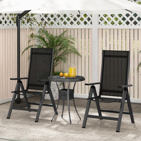 Patio Folding Lightweight Dining Chairs with 7-Position Adjustable High Backrest