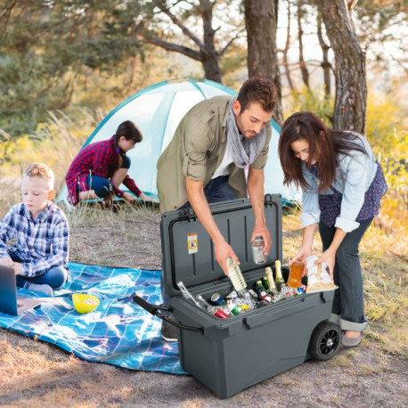 71L Portable Cooler on Wheels with Handles & Wheels