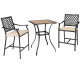 3 Pieces Patio Bar Set with High-Density Seat Cushions