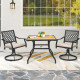 2 Pieces Outdoor Swivel Chair Patio Bistro Dining Chair Set with Soft Seat Cushion