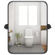 Black Metal Framed Pivot Rectangle Wall-Mounted Mirror