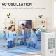 Air Cooler, Mobile Cooling Fan Humidifier Air Conditioner with 15L Water Tank, Oscillation, Remote, Timer, 32x37x74cm