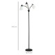 Arc Tree Floor Lamp with 3 Adjustable Rotating Lights, for Bedroom Living Room, Industrial Standing Lamp with Steel Frame, 155cm