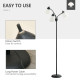 Arc Tree Floor Lamp with 3 Adjustable Rotating Lights, for Bedroom Living Room, Industrial Standing Lamp with Steel Frame, 155cm