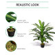 Outsunny 110cm/3.6FT Artificial Dracaena Tree Decorative Plant 40 Leaves with Nursery Pot, Fake Tropical Tree for Indoor Outdoor