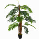 Outsunny 120cm/4FT Artificial Palm Tree Decorative Plant  w/ 19 Leaves Nursery Pot Fake Plastic Indoor Outdoor Greenery Home Off