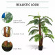 Outsunny 120cm/4FT Artificial Palm Tree Decorative Plant  w/ 19 Leaves Nursery Pot Fake Plastic Indoor Outdoor Greenery Home Off