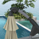 Outsunny 2.7m Cantilever Parasol, with Cross Base - Beige