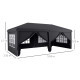 Outsunny 3 x 6m Pop-Up Gazebo, with Curtain Walls and Windows - Grey